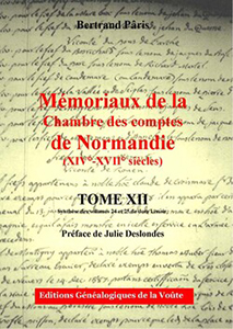 MEMORIAUX DE LA CHAMBRE DES COMPTES DE NORMANDIE, TOME XII