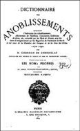 DICTIONNAIRE DES ANOBLISSEMENTS