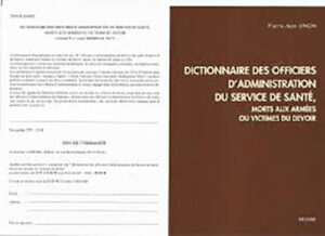 DICTIONNAIRE DES OFFICIERS D'ADMINISTRATION DU SERVICE DE SANTE,