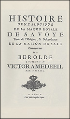 HISTOIRE GENEALOGIQUE DE LA MAISON ROYALE DE SAVOYE