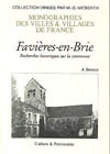 FAVIÈRES-EN-BRIE. RECHERCHES HISTORIQUES SUR LA COMMUNE