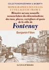 FONTENAY (MEMOIRE SUR UNE NOUVELLE NOMENCLATURE DES DENOMINATIONS DE RUES)